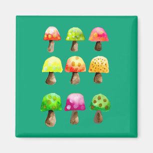 Cute colorful paddenstoelen magneet