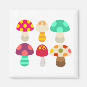 Cute colorful paddenstoelen magneet