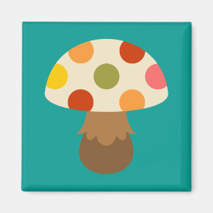 Cute colorful paddenstoelen magneet