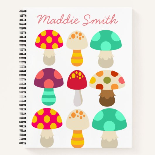 Cute colorful paddenstoelen notitieboek (Voorkant)
