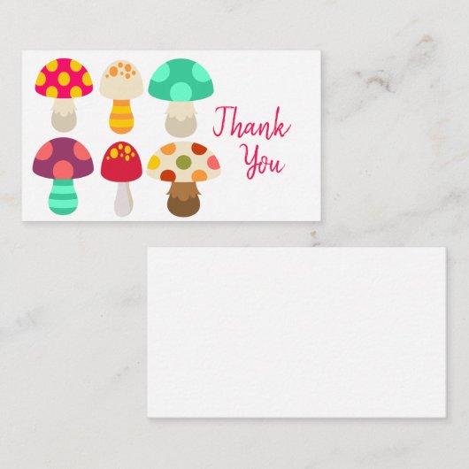 Cute colorful paddenstoelen notitiekaartje (Voorkant / Achterkant)