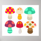 Cute colorful paddenstoelen poster (Voorkant)