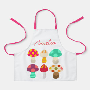 Cute colorful paddenstoelen schort