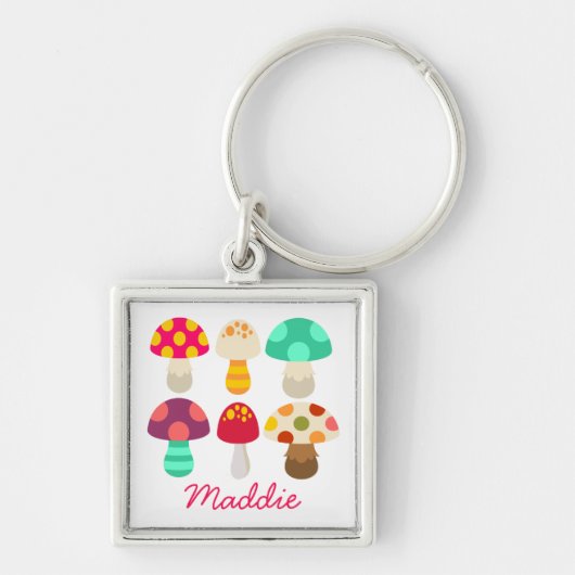Cute colorful paddenstoelen sleutelhanger (Voorkant)