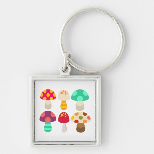 Cute colorful paddenstoelen sleutelhanger (Voorkant)