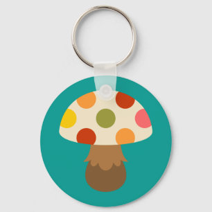 Cute colorful paddenstoelen sleutelhanger