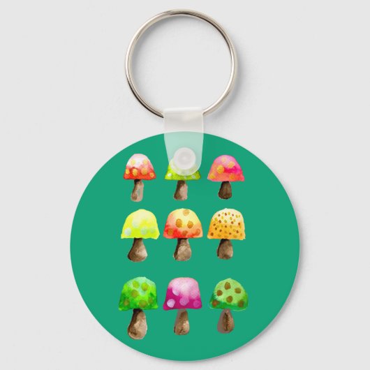 Cute colorful paddenstoelen sleutelhanger (Voorkant)