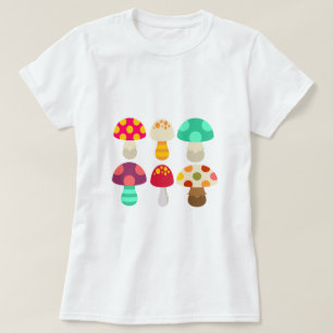 Cute colorful paddenstoelen t-shirt