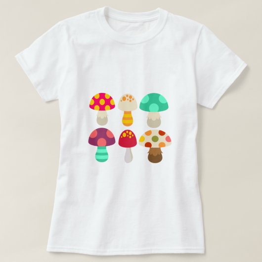 Cute colorful paddenstoelen t-shirt (Design voorkant)