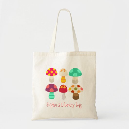 Cute colorful paddenstoelen tote bag (Voorkant)