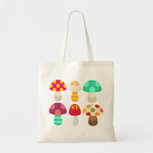 Cute colorful paddenstoelen tote bag (Voorkant)