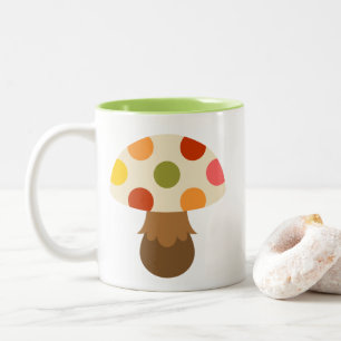 Cute colorful paddenstoelen Two-Tone koffiekoffie- Tweekleurige Koffiemok
