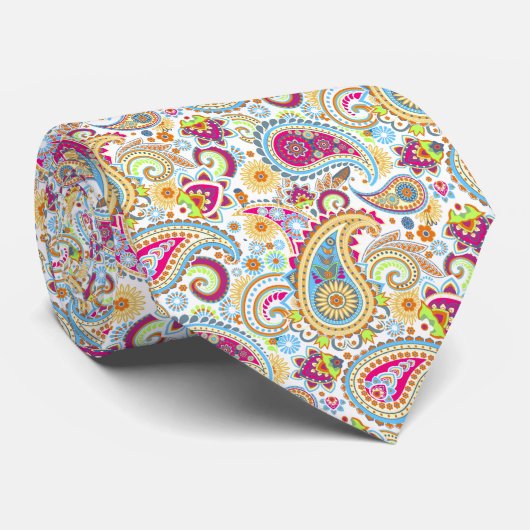 Cute colorful paisley Patlecloth Stropdas (Opgerold)