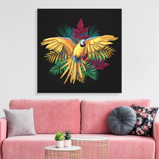 Cute colorful Parrot Design Canvas Afdruk (Insitu (Woonkamer))
