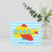 Cute, Colorful Passenger Plane for Little Pilot Briefkaart (Staand voorkant)
