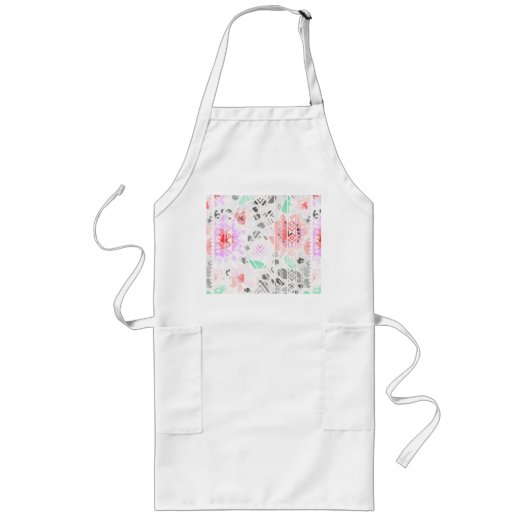 Cute colorful pastel floral aztec lang schort (Voorkant)