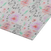 Cute colorful pastel floral aztec snijplank (Hoek)