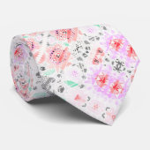 Cute colorful pastel floral aztec stropdas (Opgerold)