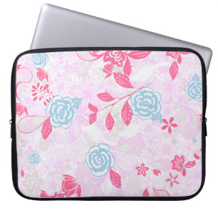 Cute colorful pastel florale patroon laptop sleeve