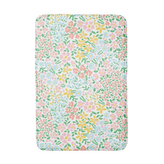 Cute Colorful Pastel Garden Flower Pattern Badmat (Voorkant Verticaal)