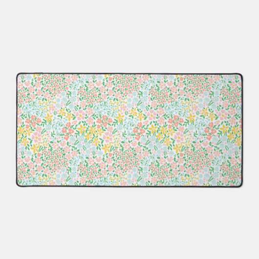 Cute Colorful Pastel Garden Flower Pattern Bureaumat (Voorkant)