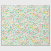 Cute Colorful Pastel Garden Flower Pattern Cadeaupapier (Vlak)