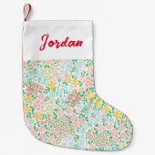 Cute Colorful Pastel Garden Flower Pattern Kleine Kerstsok (Voorkant)