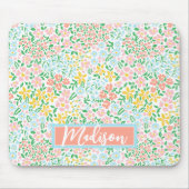 Cute Colorful Pastel Garden Flower Pattern Muismat (Voorkant)