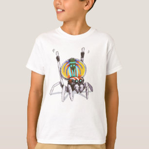 Cute Colorful Peacock Spider Drawing Art Shirt
