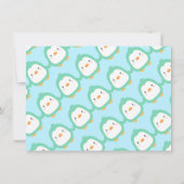 Cute Colorful Penguin Baby Shower Invitations Kaart (Achterkant)