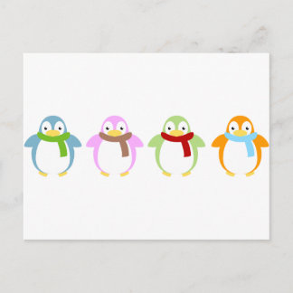 Cute Colorful Penguin Briefkaart