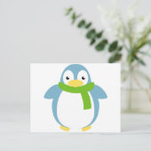 Cute Colorful Penguin in Scarf Briefkaart (Staand voorkant)