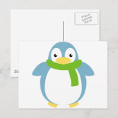 Cute Colorful Penguin in Scarf Briefkaart (Voorkant / Achterkant)