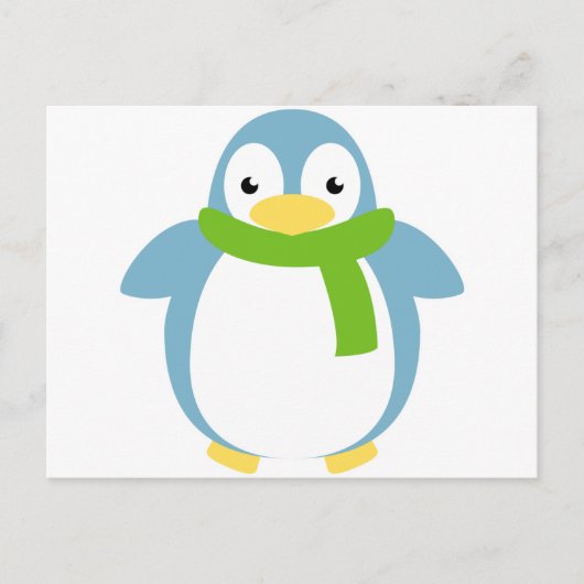 Cute Colorful Penguin in Scarf Briefkaart (Voorkant)