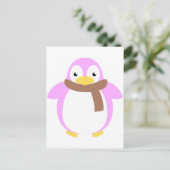 Cute Colorful Penguin in Scarf Briefkaart (Staand voorkant)