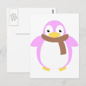 Cute Colorful Penguin in Scarf Briefkaart (Voorkant / Achterkant)