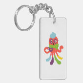 Cute colorful pixeled sick octapus werpt kussen sleutelhanger (Voorkant Links)
