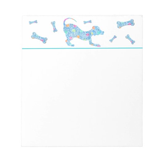 Cute Colorful Playful Dog Notepad Notitieblok (Voorkant)