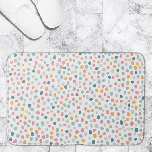 Cute Colorful Polka Dot Spot Pattern Badmat