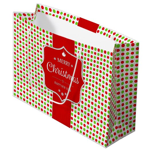 Cute Colorful Polka Dots kerst Groot Cadeauzakje (Voorkant Gekanteld)
