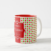 Cute Colorful Polka Dots kerst Tweekleurige Koffiemok (Voorkant rechts)