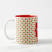 Cute Colorful Polka Dots kerst Tweekleurige Koffiemok (Links)