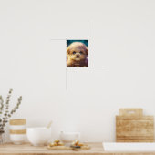 Cute Colorful Poodle Puppy Dog Pet Nursery Poster (Keuken)