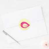 Cute colorful quirky bird classic round sticker (Envelop)
