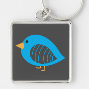 Cute colorful quirky bird sleutelhanger