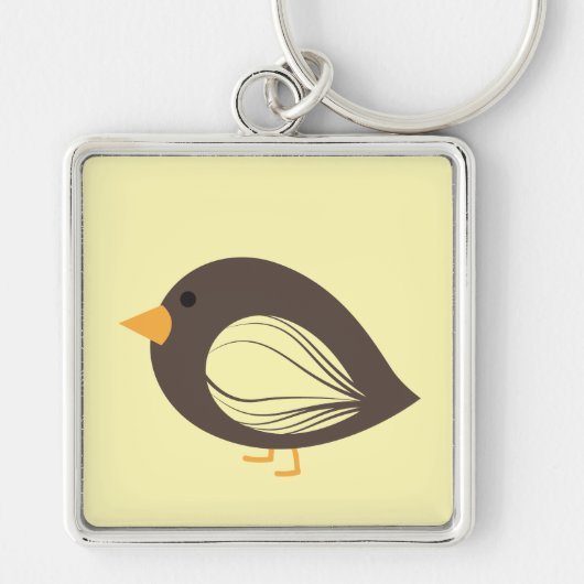 Cute colorful quirky bird sleutelhanger (Voorkant)