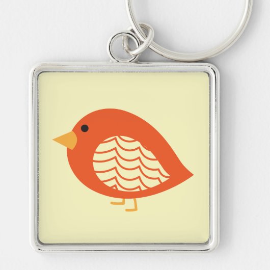 Cute colorful quirky bird sleutelhanger (Voorkant)