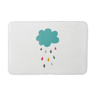 Cute Colorful Rain Cloud "Rain Rain Decorative" Badmat