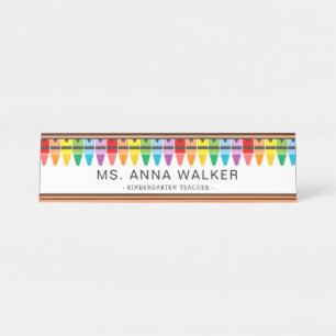 Cute Colorful Rainbow Crayons Kindergarten Bureau Naambordje