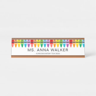 Cute Colorful Rainbow Crayons Kindergarten Bureau Naambordje
